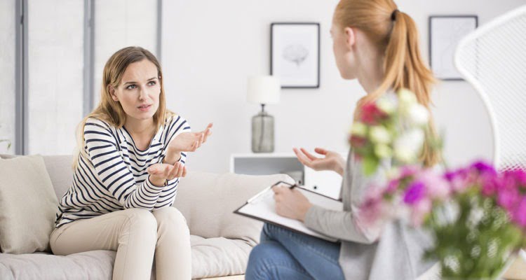 A woman undergoing counselling